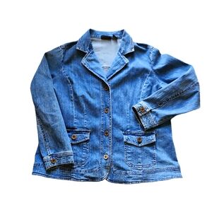 Denim Jacket/Blazer Relativity womens  Button front. Size X. Light weight.